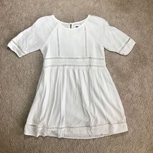 Girls Old Navy size 8 white cotton dress